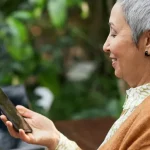 senior women using smartphone